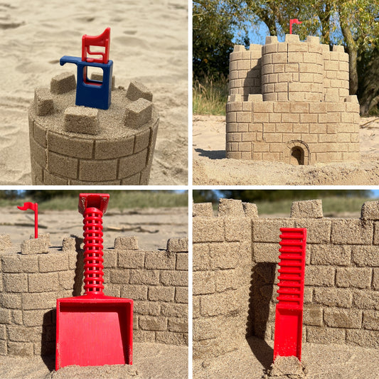 Sandmasons Sandcastle Kit Accessory Pack – includes Brickmaker, Carver, and Shovel for detailed sand and snow castle building.